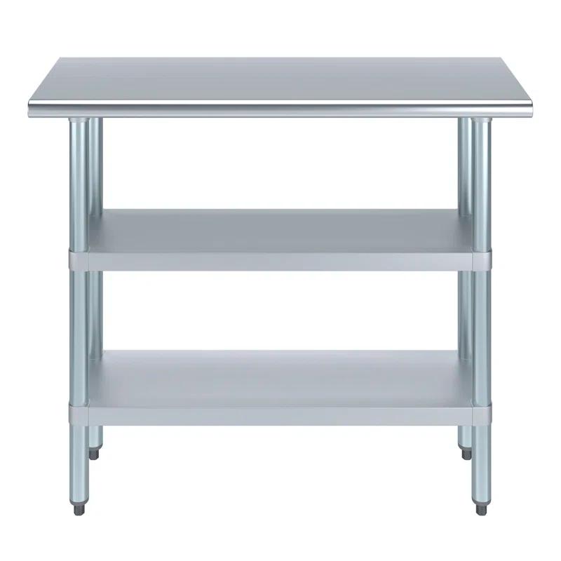 Stainless Steel Work Table with 2 Shelves