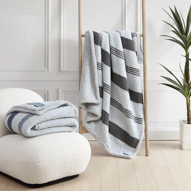 Nautica Tideway Nautica Printed Faux Shearling Throw Blanket