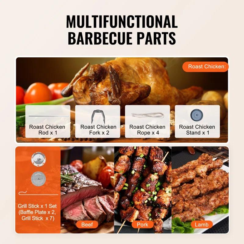 Stellweilan Tessberg Stainless Steel Shawarma Grill Machine Electric Gyro Rotisserie Doner