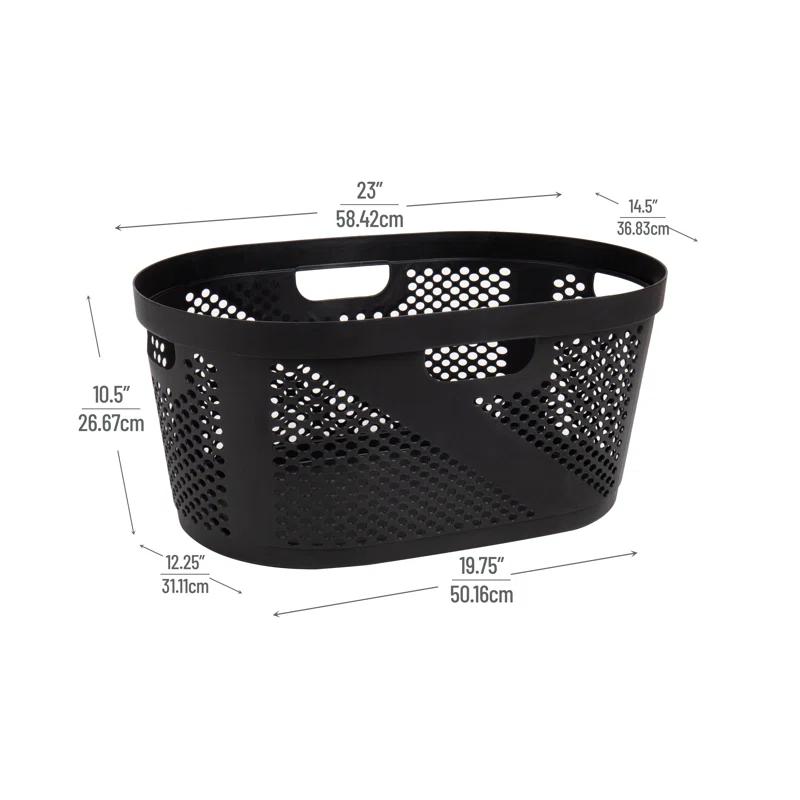 Mind Reader Mind Reader 40L Laundry Basket, Clothes Hamper, Ventilated, Plastic, 23"L x 14.5"W x 10.5"H, 2 Pack (Set of 2)
