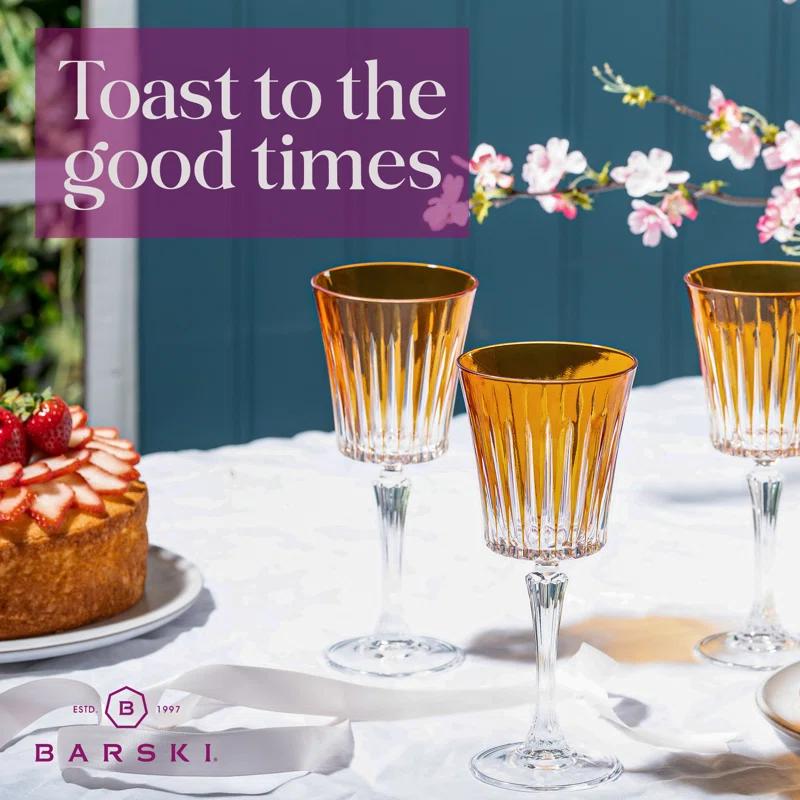 Barski Colored Wine Glasses - Set of 6 Wine Goblets - Glassware - Water Goblets - 7.5 oz (Set of 6)