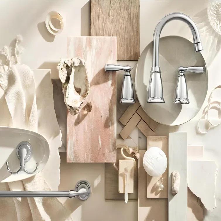 Moen Moen Banbury 8 In. Widespread Double Handle High-Arc Bathroom Faucet In Mediterranean (Valve Included) 84947-CH