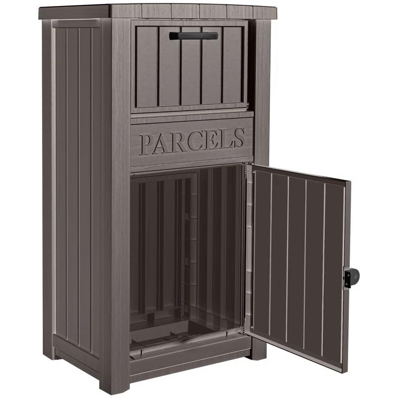 LHBcraft Resin Package Drop Box, Lockable Package Delivery and Outdoor Storage Box