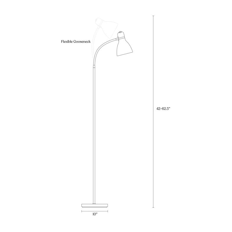 Brightech Avery 62.5 in. Modern LED Standing Floor Lamp with Metal Cone Shade and 3-Way Dimming Light