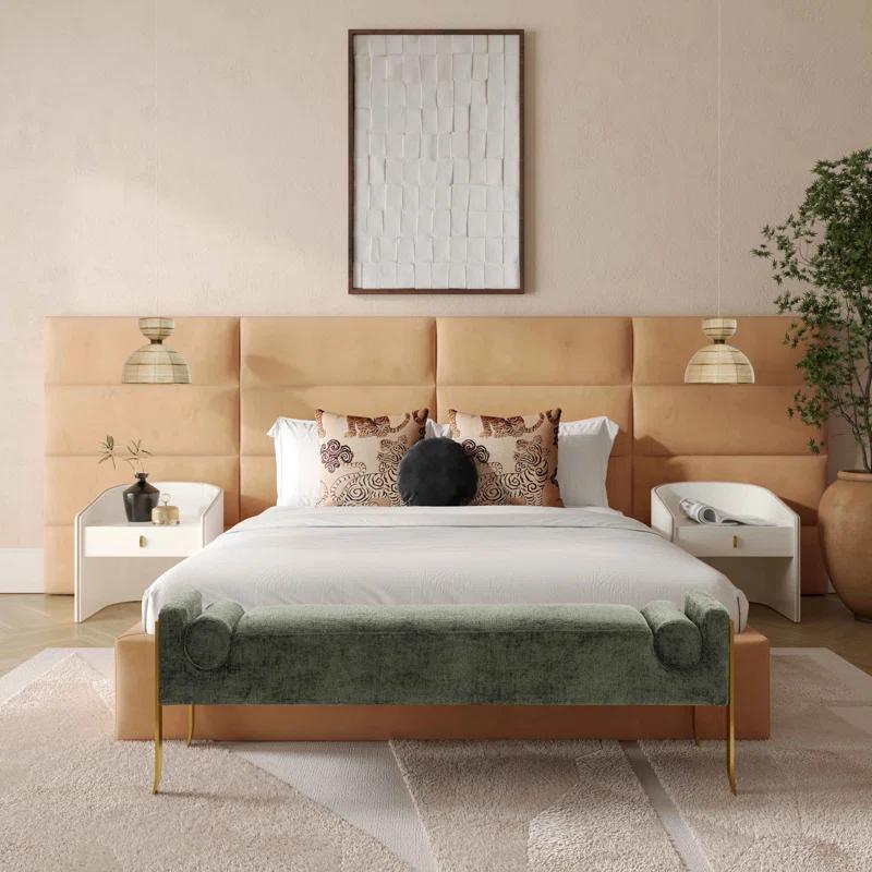 TOV Furniture Eliana Velvet Bed with Wings