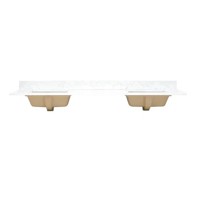 Ceres 73" Engineered Stone Double Bathroom Vanity Top with Sink