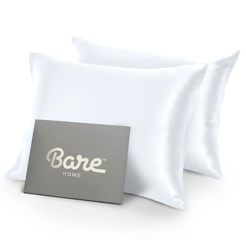 Bare Home Soft Poly Satin Pillowcase Set