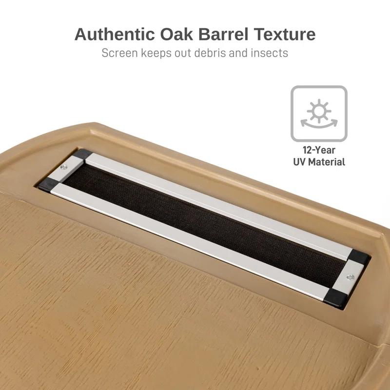 RTS Companies RTS Companies 50 Gallons Weather Resistant Plastic Drainable Rain Barrel