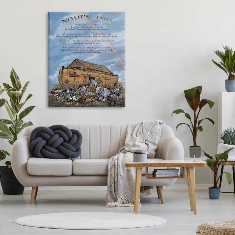 Stupell Industries " Noah's Ark Traditional Animal Illustration Faith Based Text " by Carol Robinson