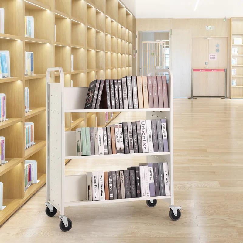 Stellweilan Tessberg 49.2'' H Book Cart with Wheels
