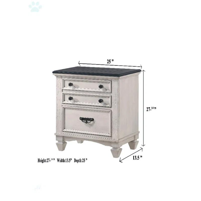 August Grove® Beautiful Two-Tone Finish 1-Pc Nightstand End Table