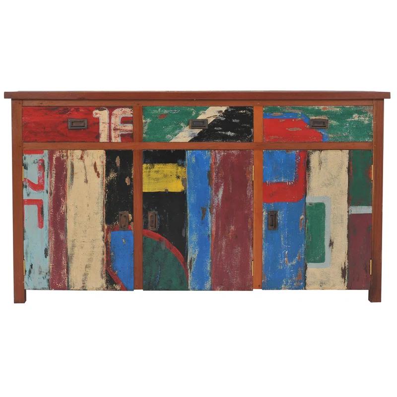 Chic Teak Solid Wood Freestanding Bathroom Cabinet
