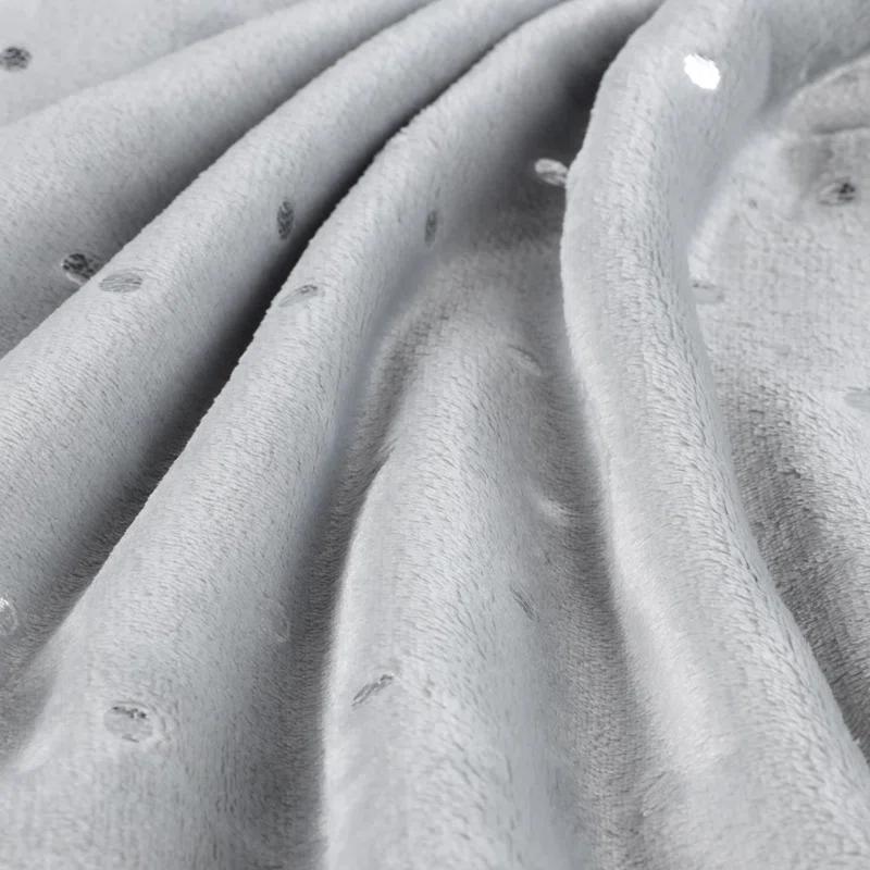 Superior Superior Polka Dots or Solid Fleece Plush Blanket Medium Weight Fluffy Soft Decorative Bedding