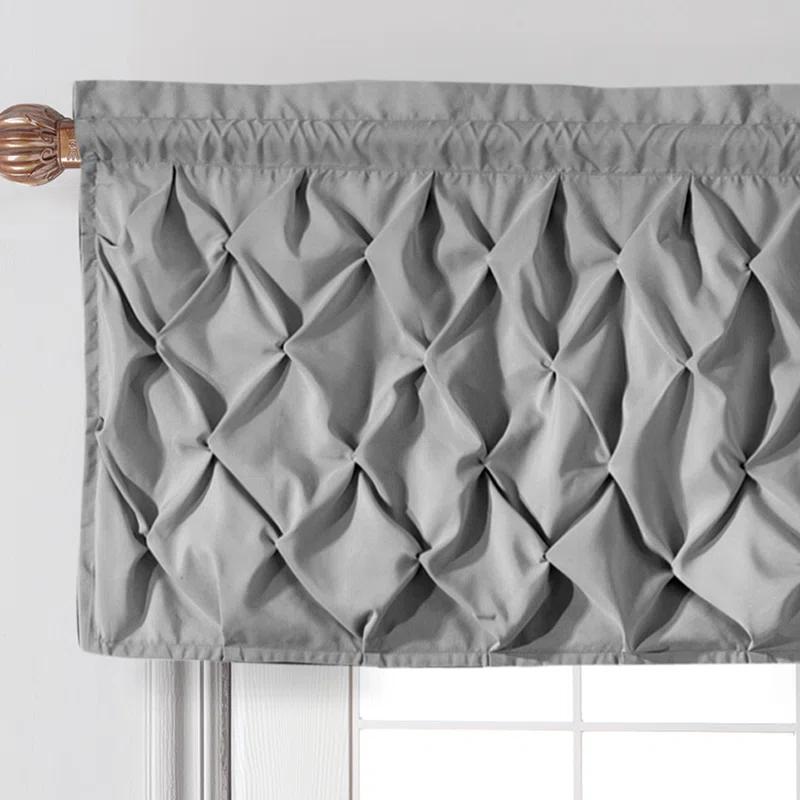 Carmen Solid Pintuck Curtain Valance, 60" x 20"