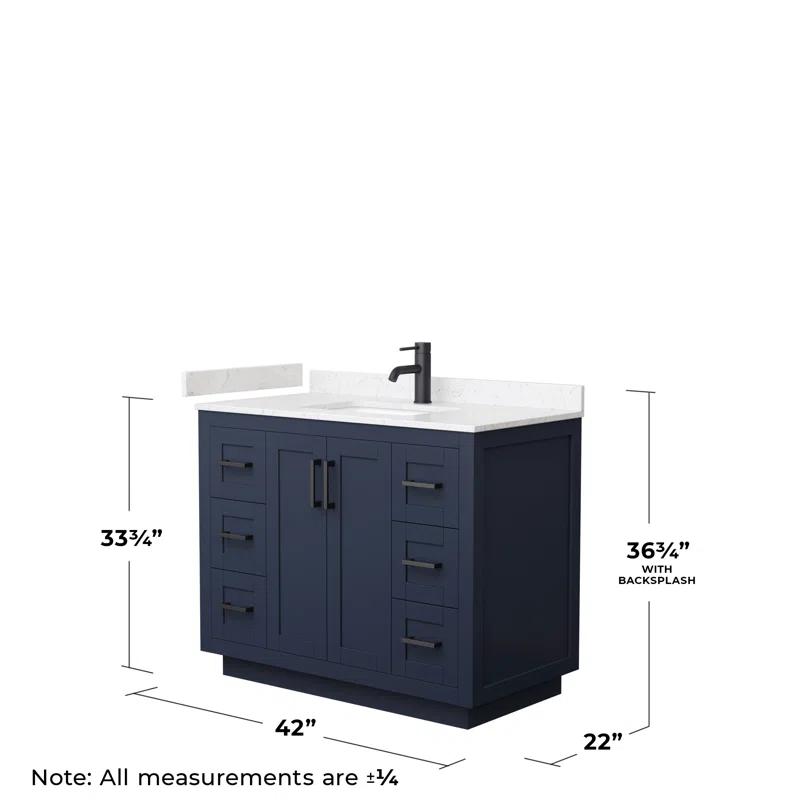 Miranda 42" Freestanding Single Bathroom Vanity with Cultured Marble Top