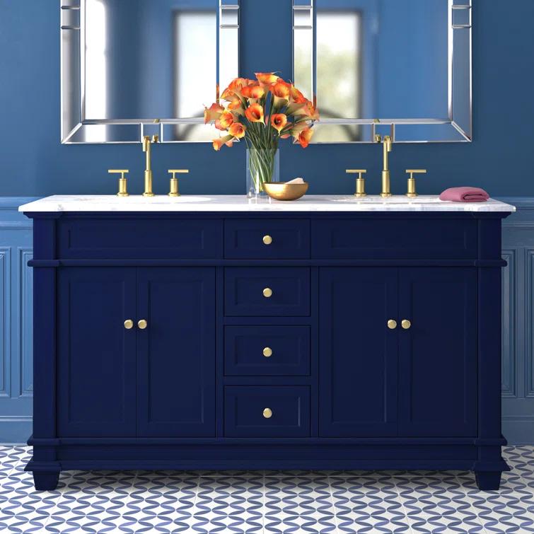 Etta Avenue™ Lydie 60'' Double Bathroom Vanity with Marble Top