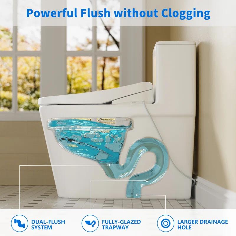 Casta Diva CD-Y020 Bidet Toilet Combo, Heated Seat, Warm Dryer, 1.0/1.6 GPF Power Dual Flush and MAP 1000g