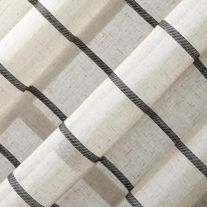 Clean Window Clean Window Aso Twill Stripe Anti-Dust Linen Blend Sheer Curtain Panel