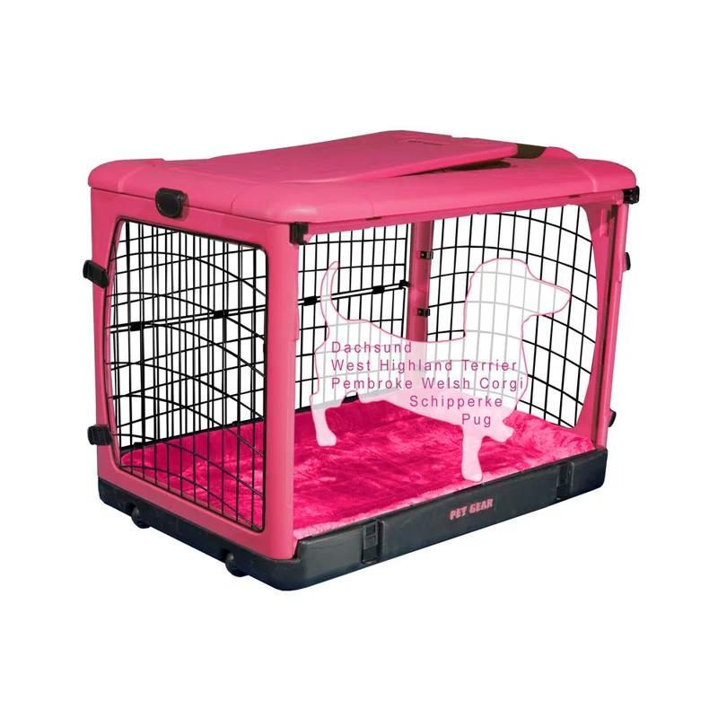 Plastic Collapsible Pet Crate with 4 Doors