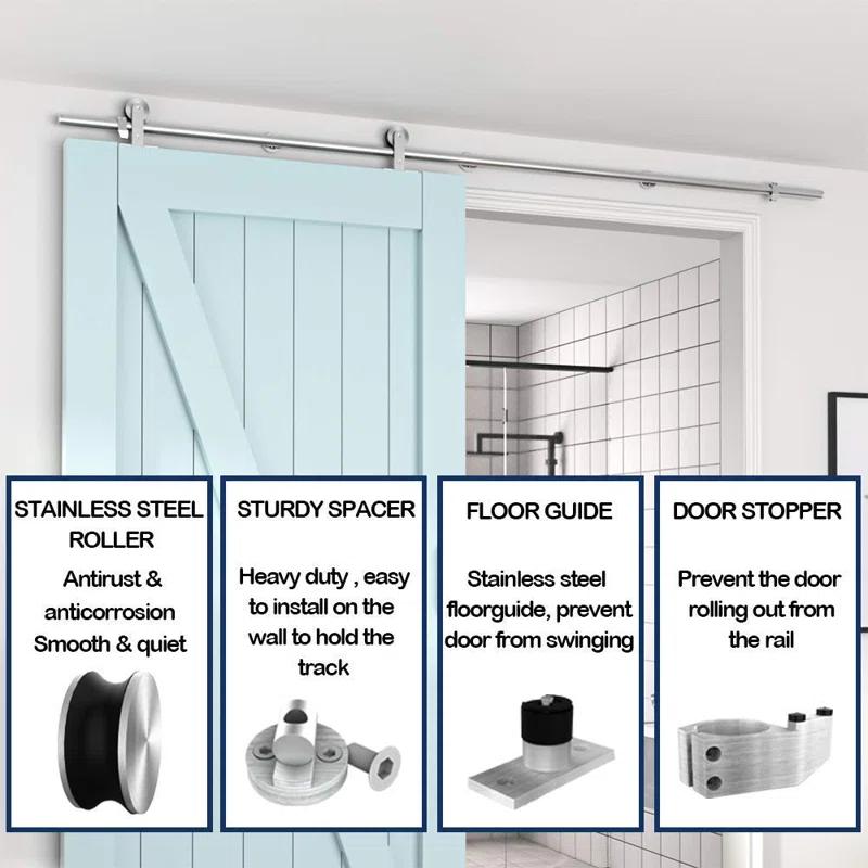 Lazio Sliding Standard Single Door Barn Door Hardware Kit