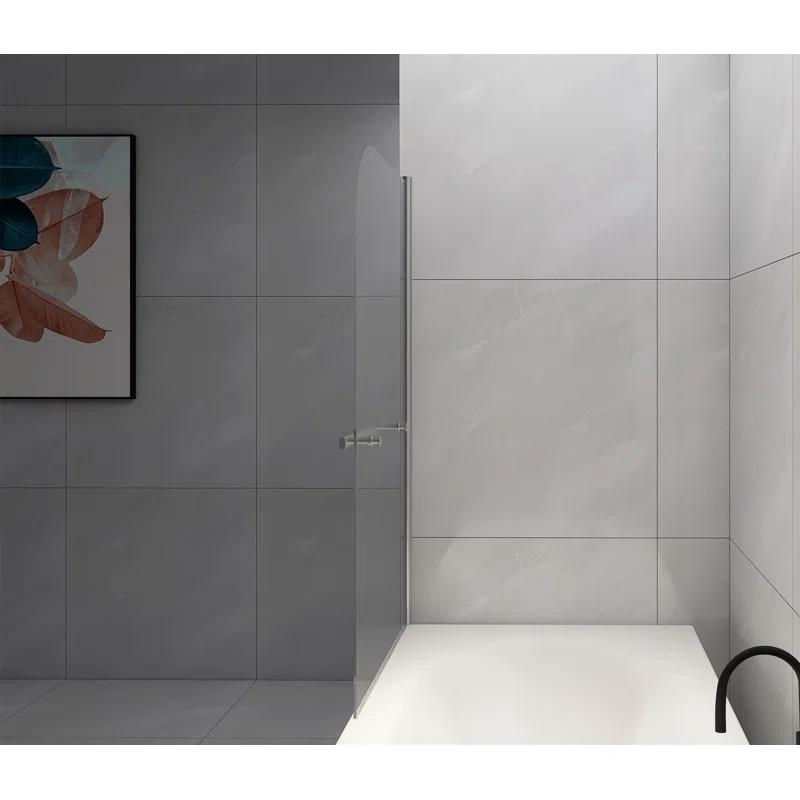 31" W x 55" H Tub Shower Door Panel, Foldable Bathtub Glass Shower Door, 180°Rotatable Pivot Glass Door Screen with 1/4" Thick SGCC Tempered Glass
