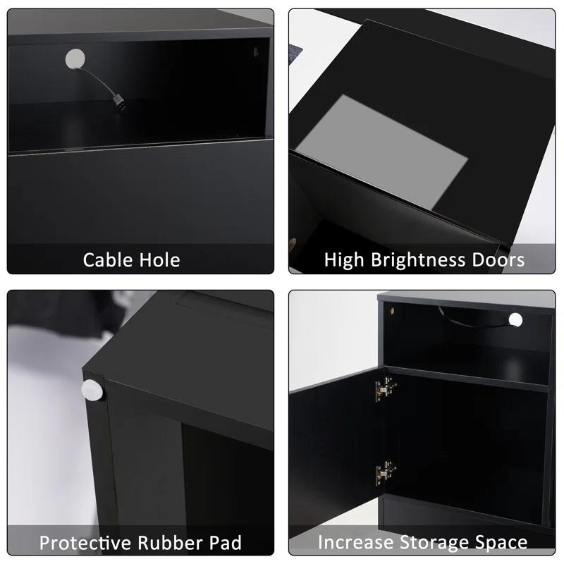 Ivy Bronx Ivy Bronx 70" Fireplace TV Stand for TVs Up to 80" with 36" Electric Fireplace, TV Console for The Living Room, LED Light Entertainment Center, Storage Cabinet, Media Console Table