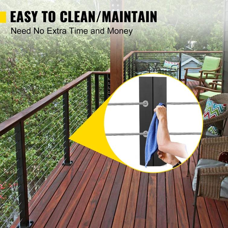 VEVOR VEVOR 36" H Cable Railing Post WITHOUT Predrilled Holes