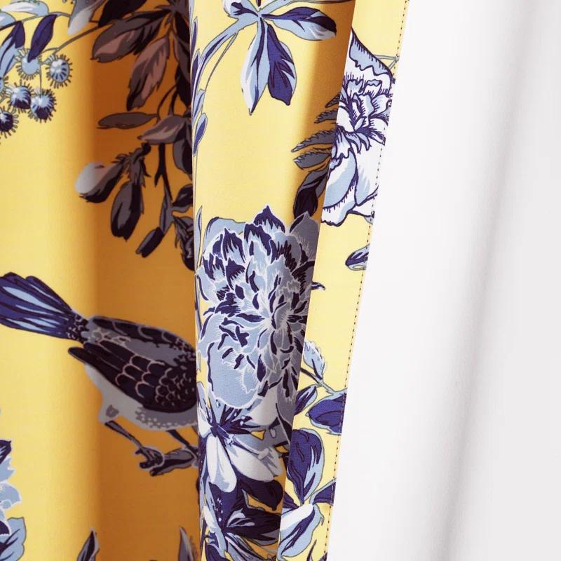 Lush Decor Farmhouse Bird And Flower Polyester Curtain Pair (Set of 2)