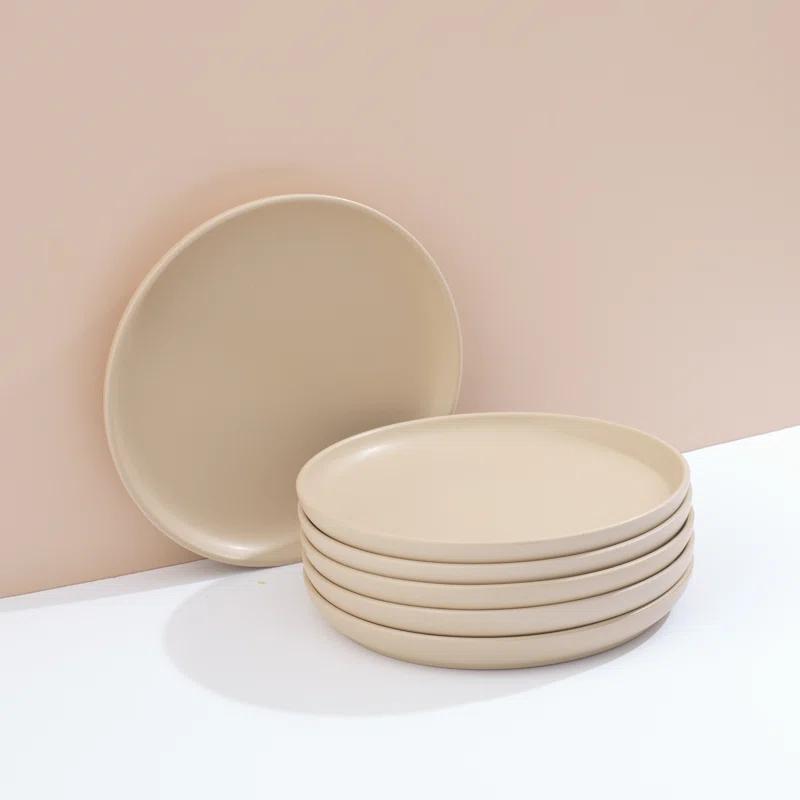 JoyJolt JoyJolt Mesa 6pc Stoneware 8" Salad plate set (Set of 6)