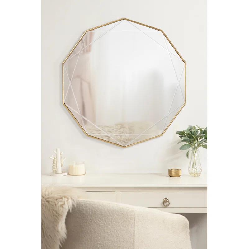Kate and Laurel Deka Etched Starburst Accent Framed Wall Mirror