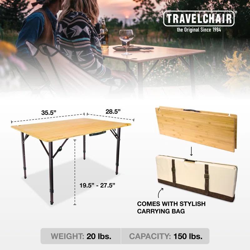 Kanpai Rectangular Bamboo Outdoor Folding Dining Table