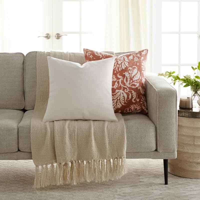 Cotton Throw Square Pillow Cover & Insert