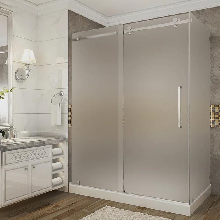 Aston Moselle 60" x 77.5" Rectangle Sliding Shower enclosure with Base Included SEN976F-TR-SS-60-10-L