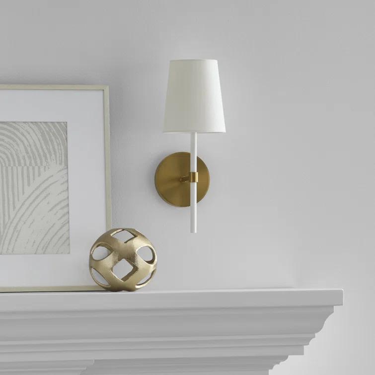 Single Light Steel Dimmable Armed Sconce