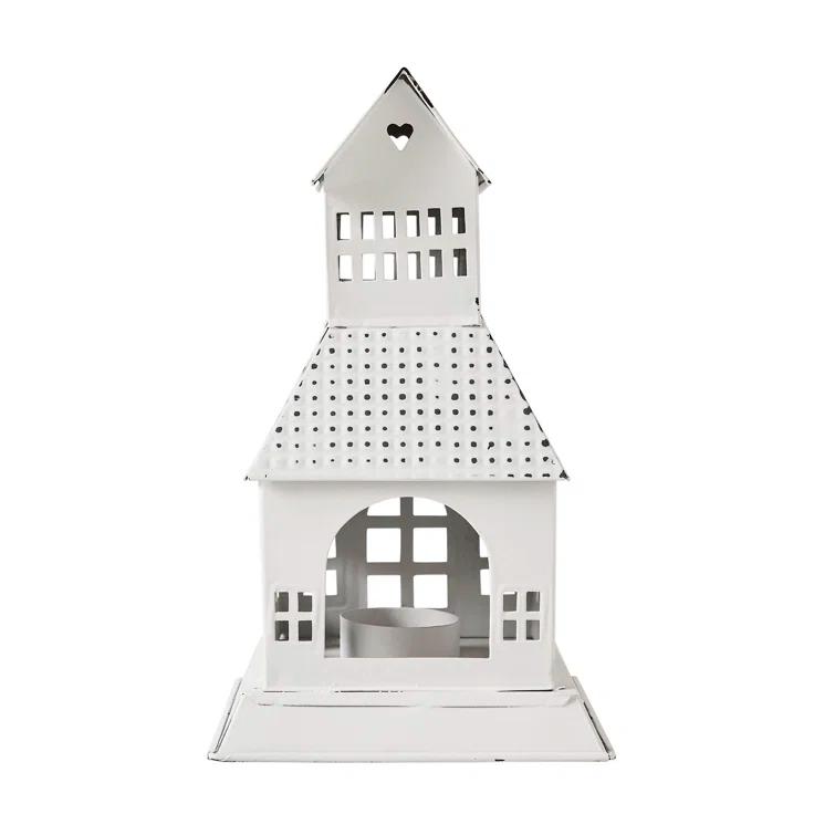 VHC Brands Festive Finds Tealight Holder Metal Village House A 9.5x5.5x5.5