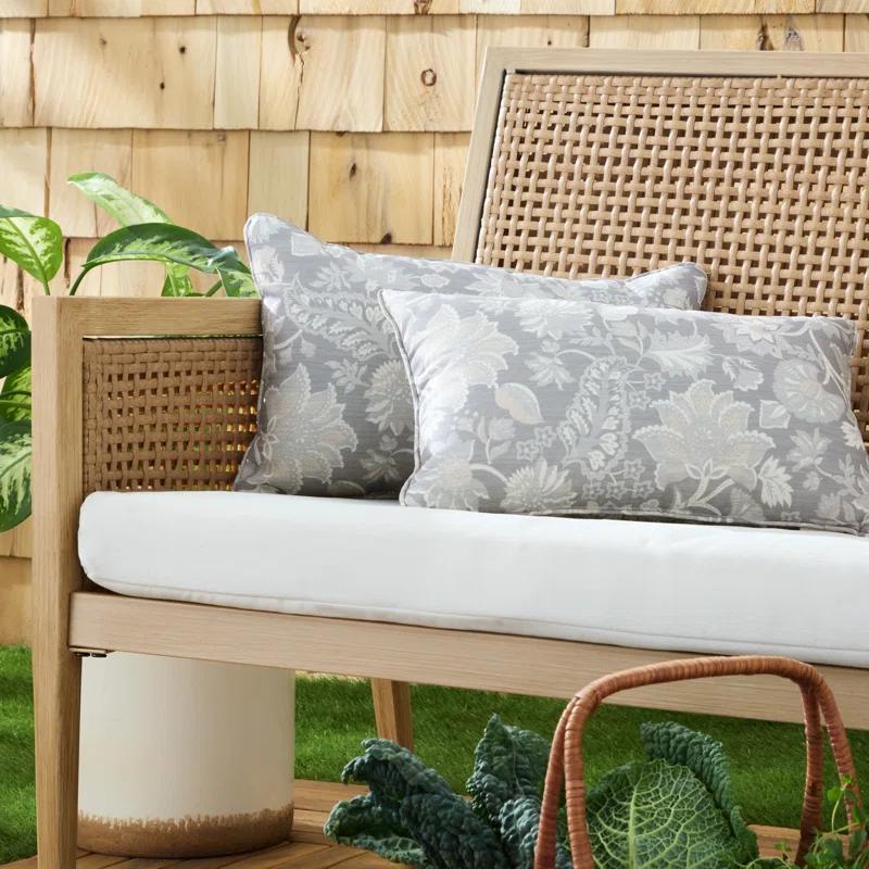 Martha Stewart MARTHA STEWART Distressed Jacobean Indoor Outdoor Lumbar Pillow 2-Pack Set, 18" (Set of 2)