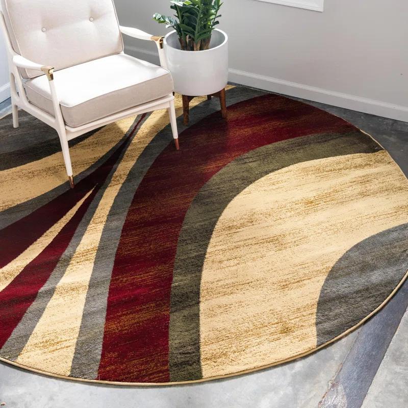 Unique Loom Ivetta Abstract Beige Area Rug