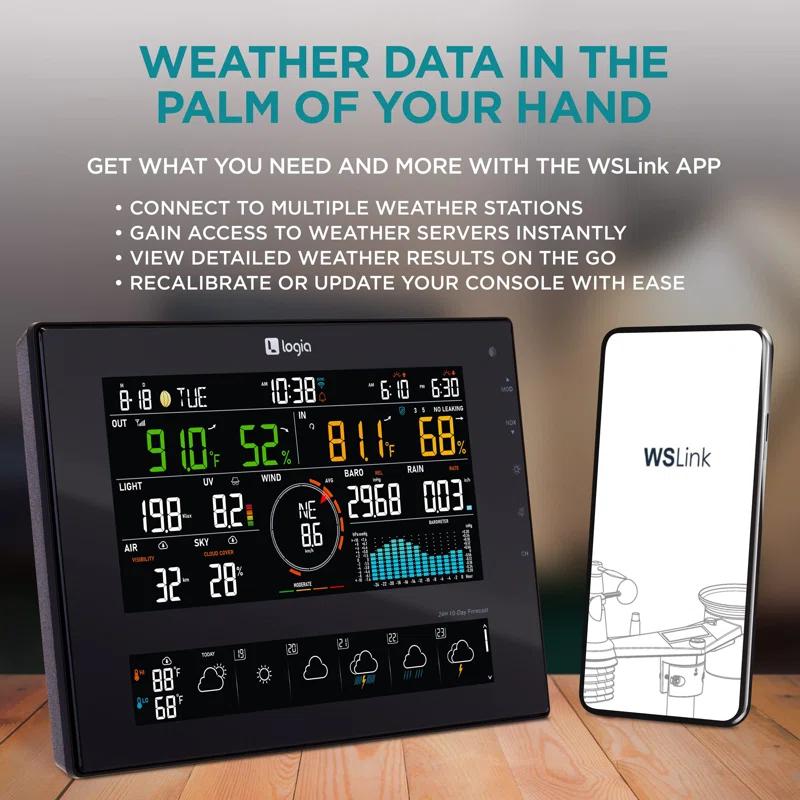 Logia 6'' Solar Powered Wireless Outdoor Weather Station