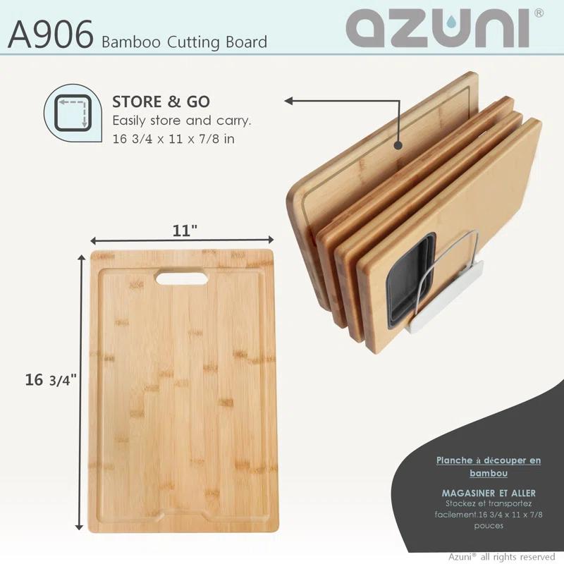 Azuni 17-inch Bamboo Cutting  board For Kitchen Sink