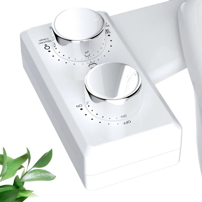Hibbent Non-electric Dual Nozzle Toilet Seat Bidet, Water Pressure Control, Self Cleaning Sprayer JBY1103-CP