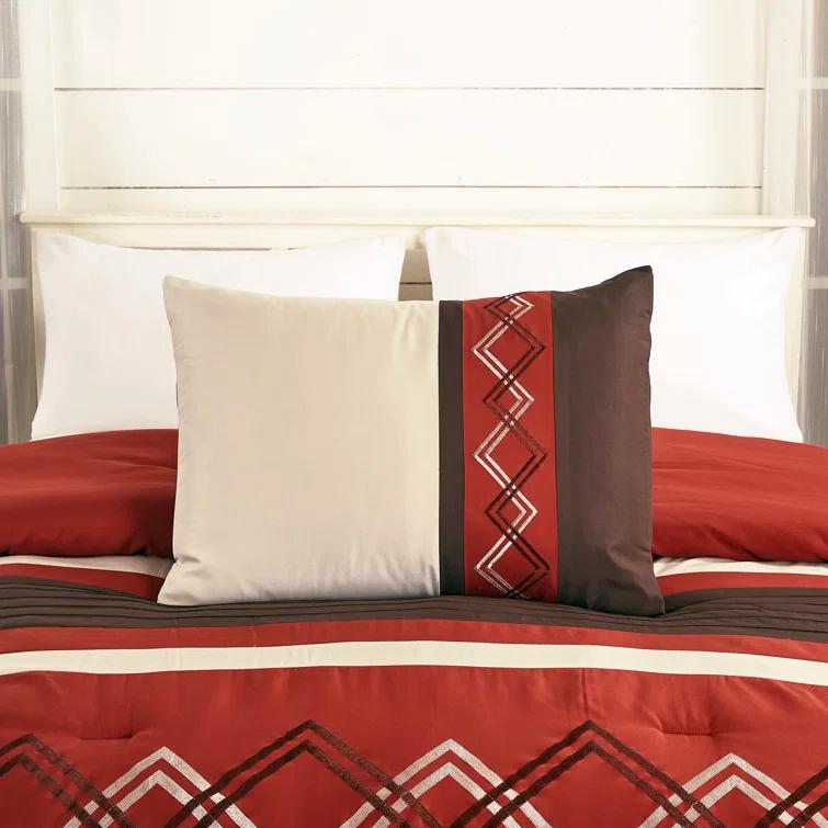 Chezmoi Collection Microfiber Modern & Contemporary 7 Piece Comforter Set