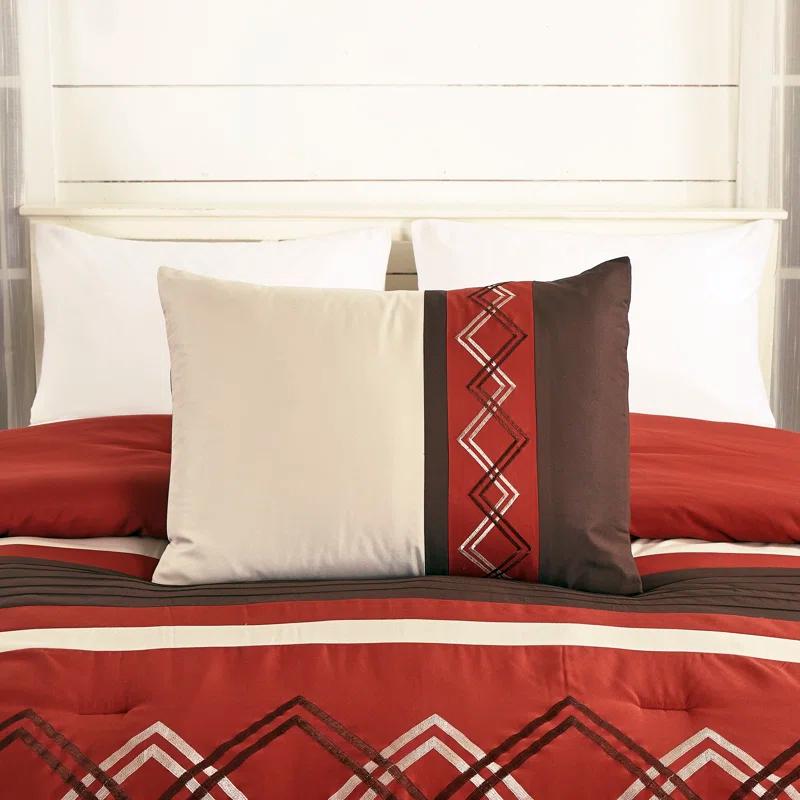 Chezmoi Collection Microfiber Modern & Contemporary 7 Piece Comforter Set