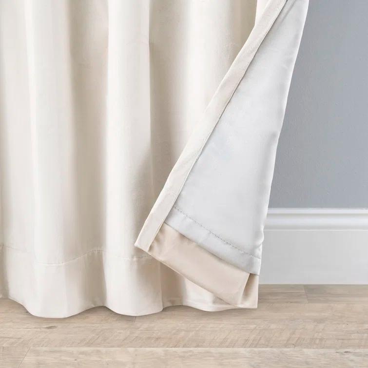 Everly Quinn Premium Velvet Myreon Solid Color Blackout Thermal Rod Pocket Single Curtain Panel Liner