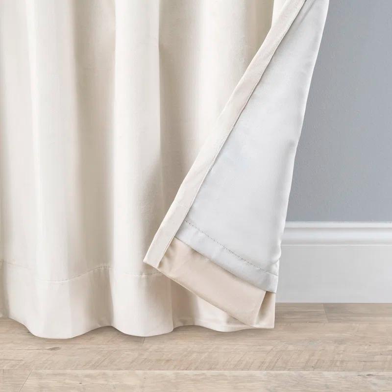 Everly Quinn Premium Velvet Myreon Solid Color Blackout Thermal Rod Pocket Single Curtain Panel Liner