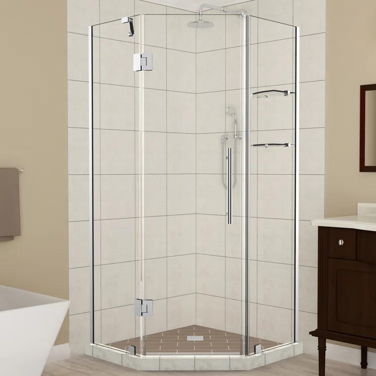 Aston Merrick GS 34" x 72" Hinged Frameless Shower Door SEN961EZ-CH-34-10