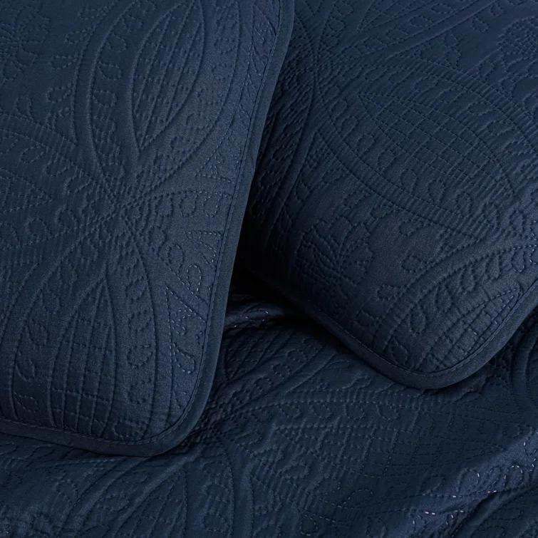 Chezmoi Collection Austin Microfiber Reversible 3-Piece Coverlet / Bedspread Set