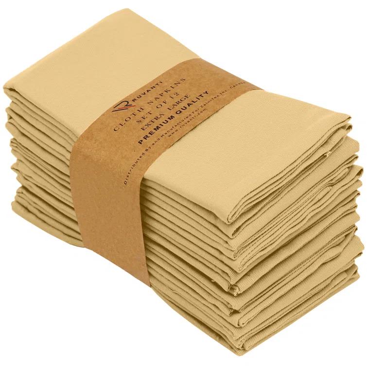 Ruvanti Poly Cotton Enrich Twill Cloth Napkins (Set of 12)