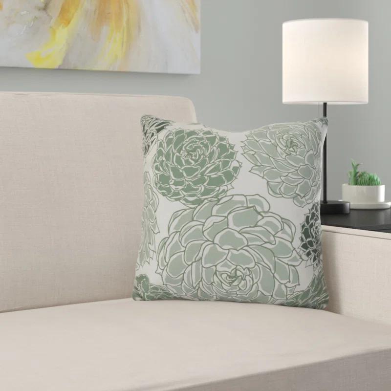 e by design Floral Frolic Floral Indoor/Outdoor Reversible Throw Pillow