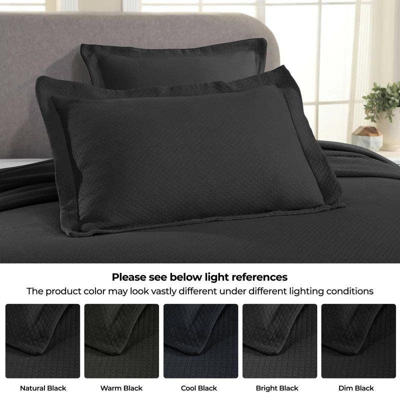 Superior Superior Solitaire Waffled Matelassé Bedspread Set with Shams