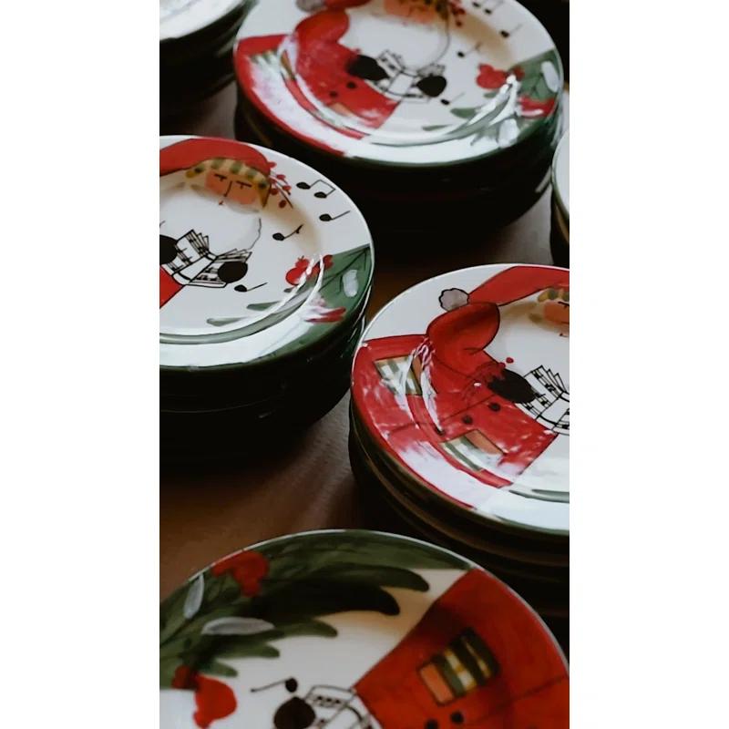 VIETRI Old St. Nick Assorted Espresso Cups & Saucers (Set of 4)